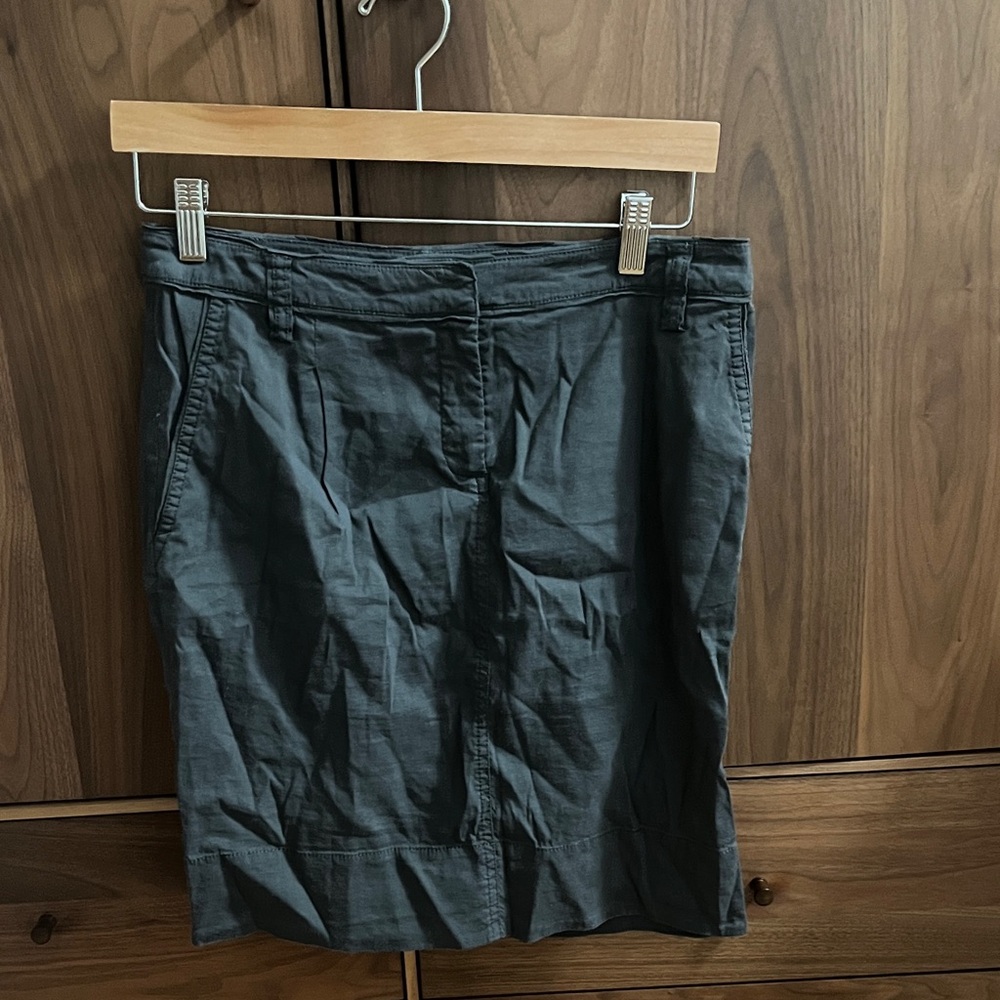 Eileen Fisher Charcoal Linen Pencil Skirt